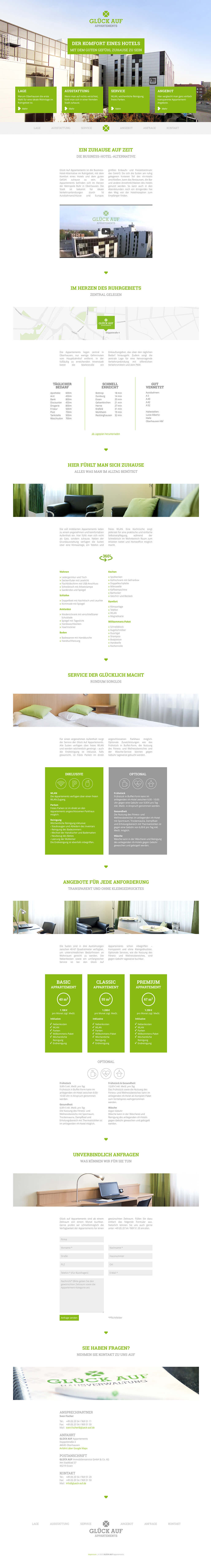 Glück Auf Appartements Webdesign