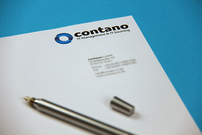 contano Detailaufnahme Briefbogen