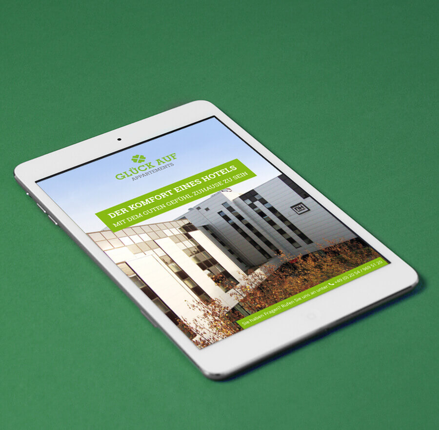Glück Auf Appartements Responsive Webdesign